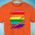 Original Gilbert Baker LGBTQ Gay Pride Flag Ripped Reveal Premium - Orange